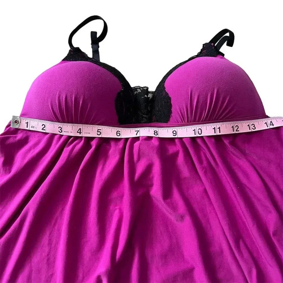 In Bloom Women's Floral Lace Babydoll Mini Slip Dress Size L Multicolor - Picture 3 of 6